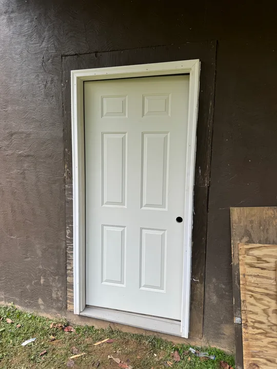 Exterior door frame and wall preparation