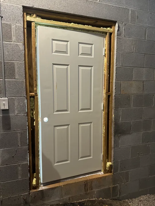Exterior door frame and wall preparation